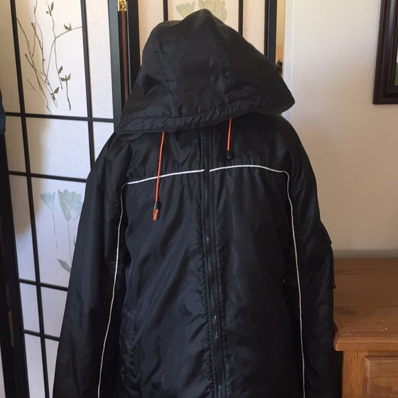 FIGO ULTRA WARM MEN’S REVERSIBLE JACKET FLEECE SIDE BLACK HOODED Made in Russia - Picture 9 of 17